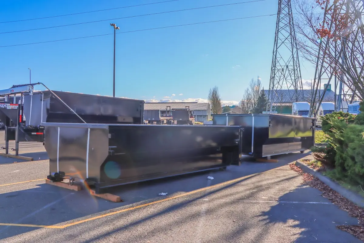 Roll-off dumpster ready for waste disposal at job site for Roll Off Dumpster Rental in Winthrop